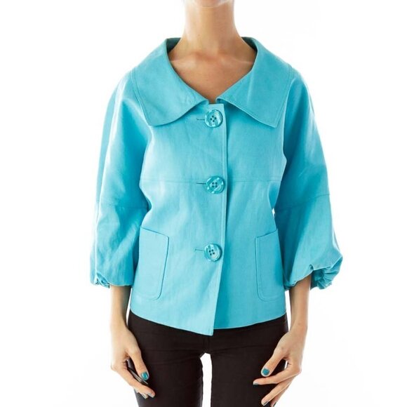 Ellen Tracy Jackets & Blazers - Ellen Tracy Turquoise Loose Blazer